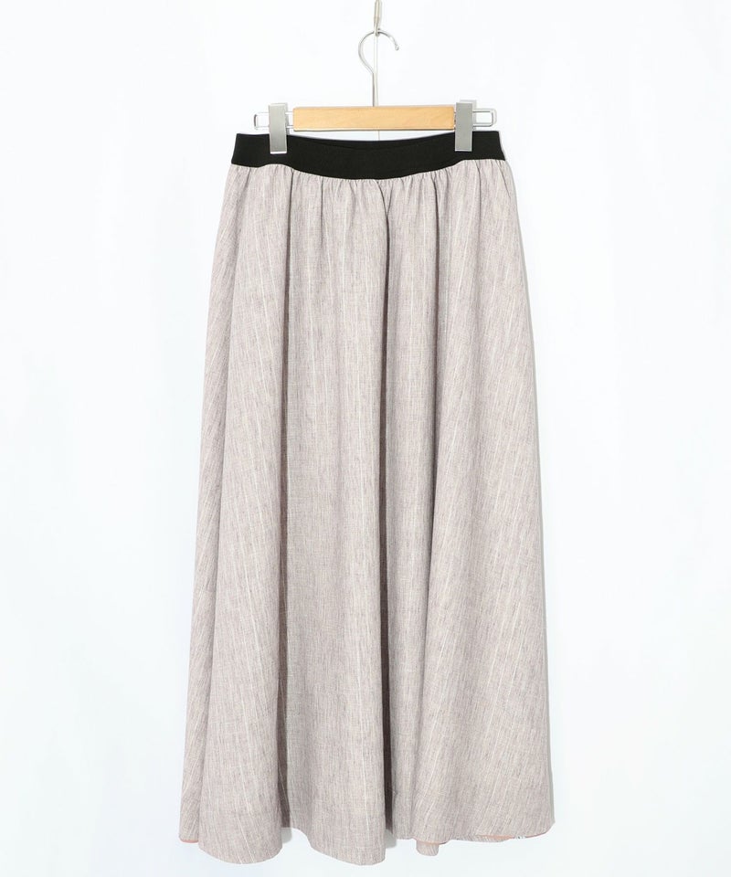 柄布帛×ラメ入りストライプ柄 リバーシブルスカート-29