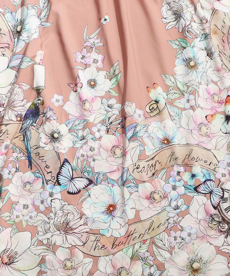 柄布帛×ラメ入りストライプ柄 リバーシブルスカート-30