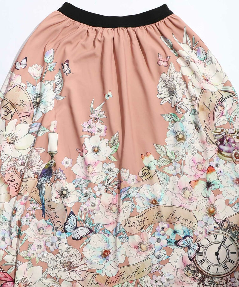 柄布帛×ラメ入りストライプ柄 リバーシブルスカート-31