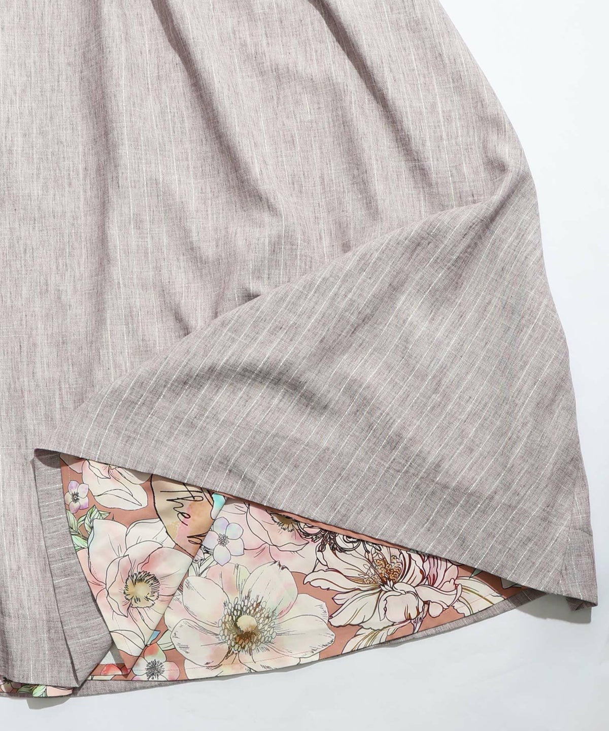 柄布帛×ラメ入りストライプ柄 リバーシブルスカート-35