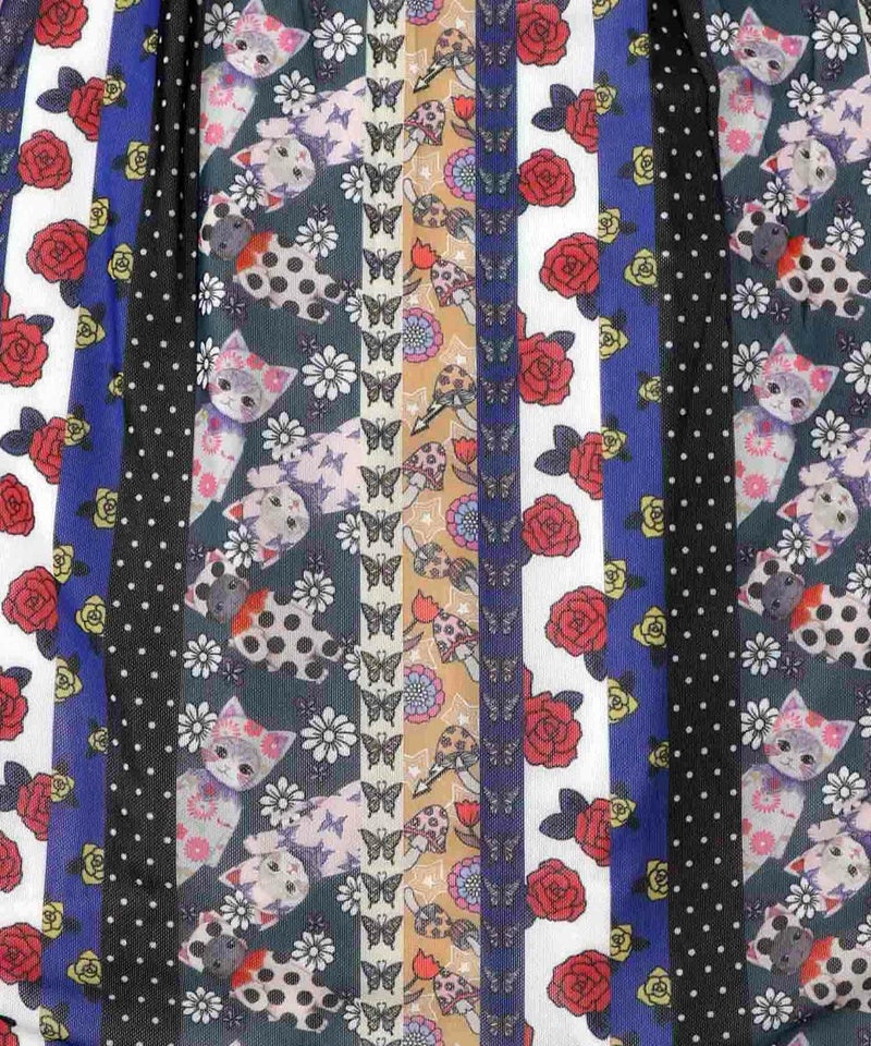 ストライプ総柄ソフトチュール切替プルオーバー-11