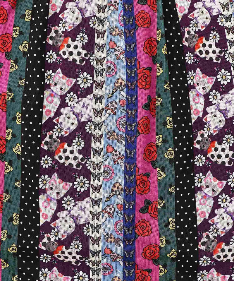 ストライプ総柄ソフトチュール切替プルオーバー-14