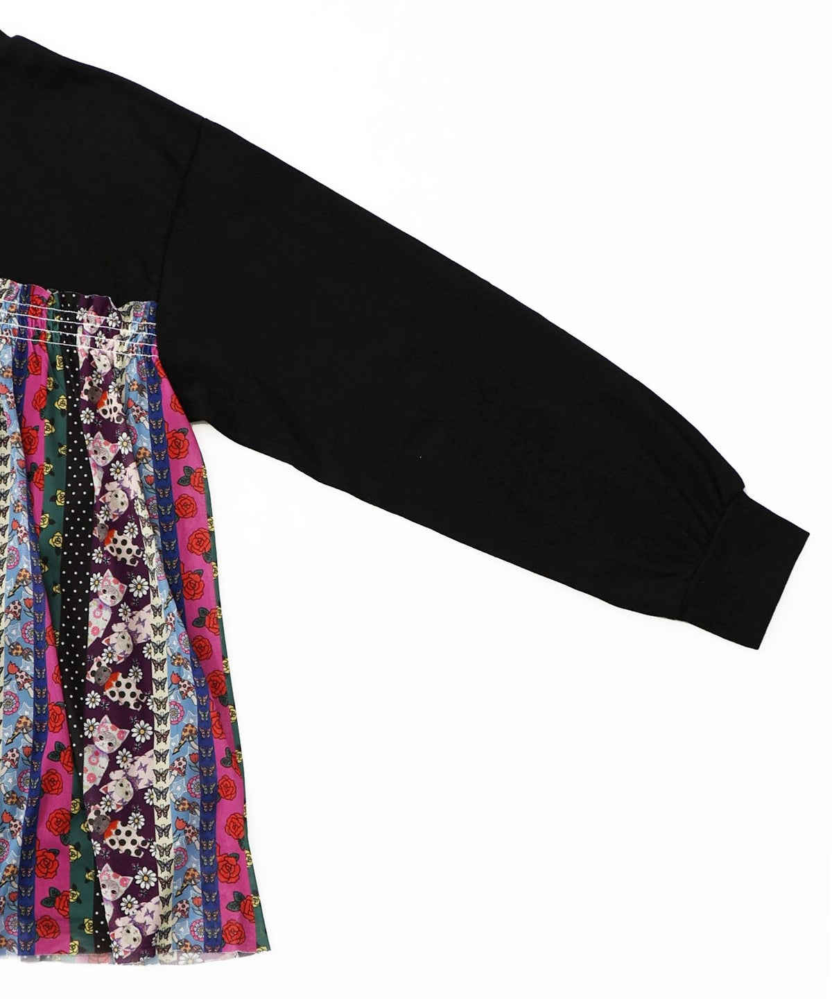 ストライプ総柄ソフトチュール切替プルオーバー-16