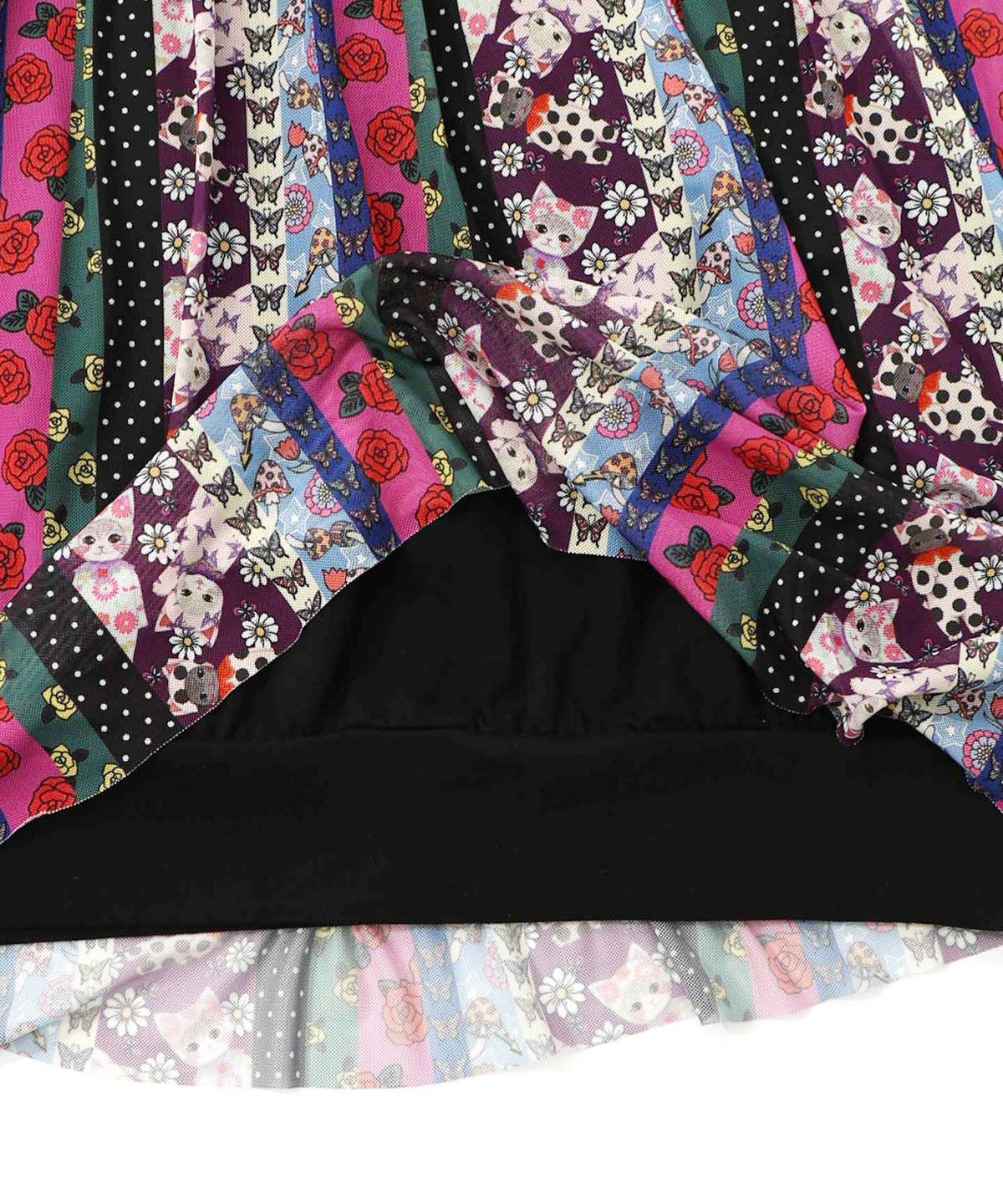 ストライプ総柄ソフトチュール切替プルオーバー-19