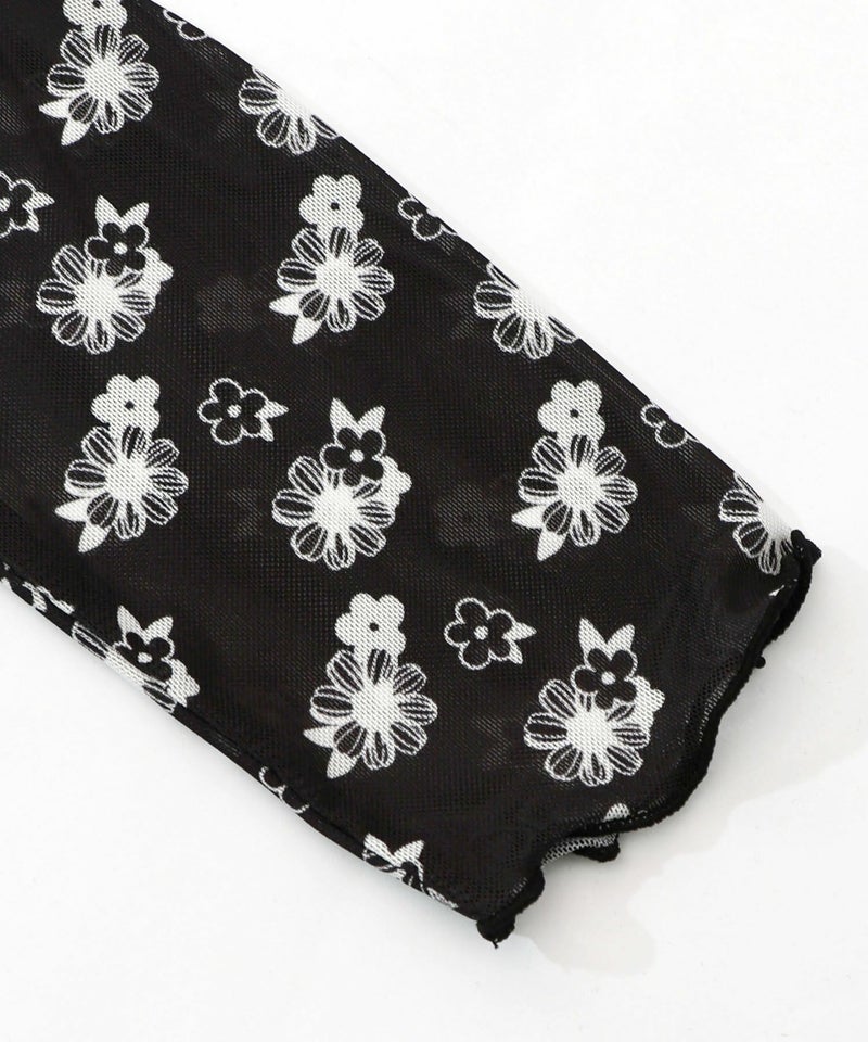 花ネコ柄チュール切替ロングスリーブTシャツ-18