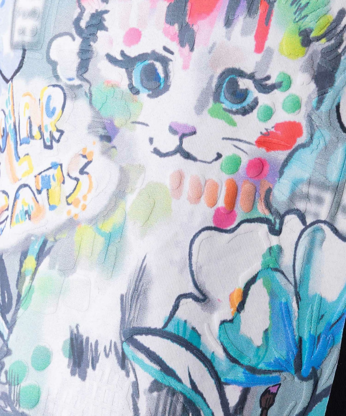 画家スカラーちゃんネコ柄チュール切替チュニック-9