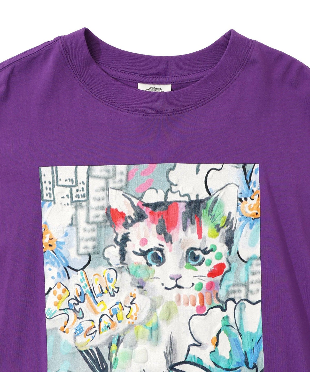 画家スカラーちゃんネコ柄チュール切替チュニック-16