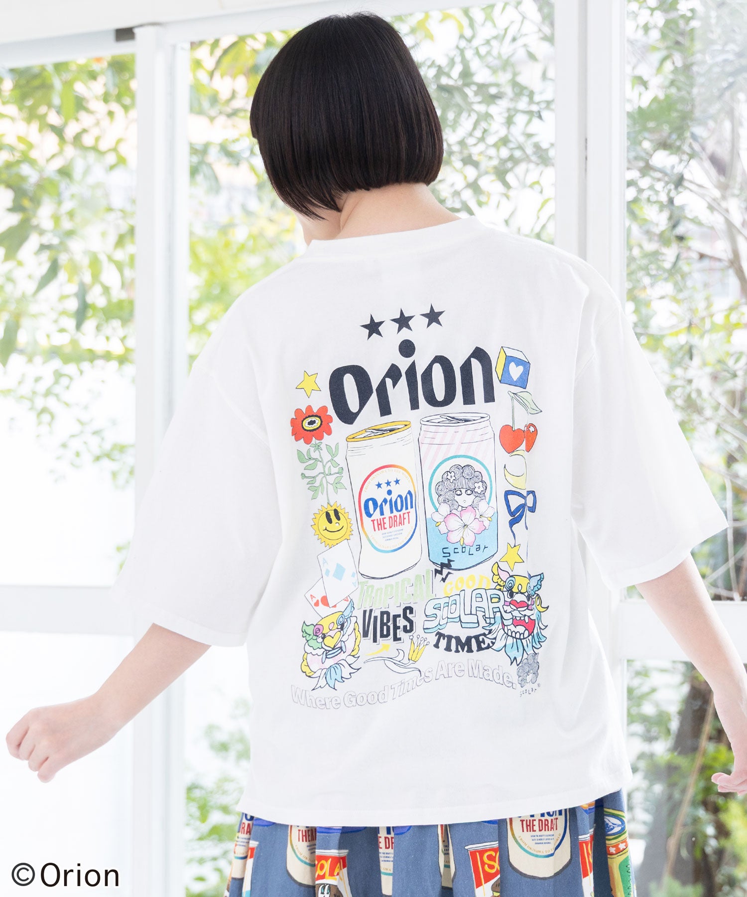 3月中旬頃発送予定】161675：orion×ScoLar sunshineトロピカルTシャツ