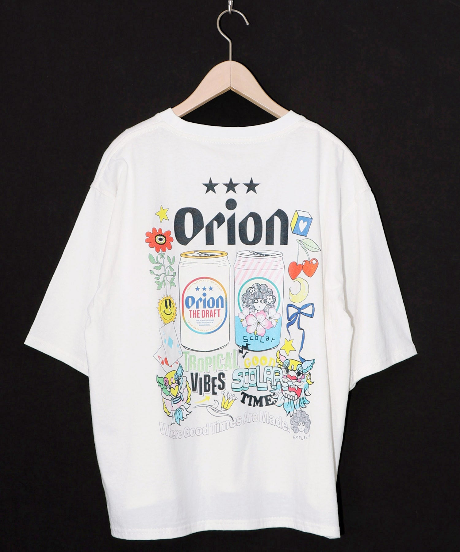 3月中旬頃発送予定】161675：orion×ScoLar sunshineトロピカルTシャツ