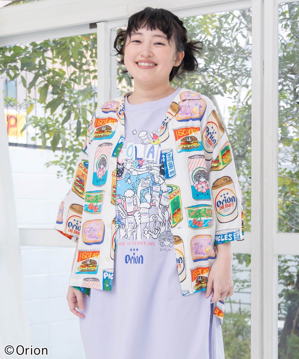 orion×ScoLar トロピカルポップ缶総柄シャツ-1