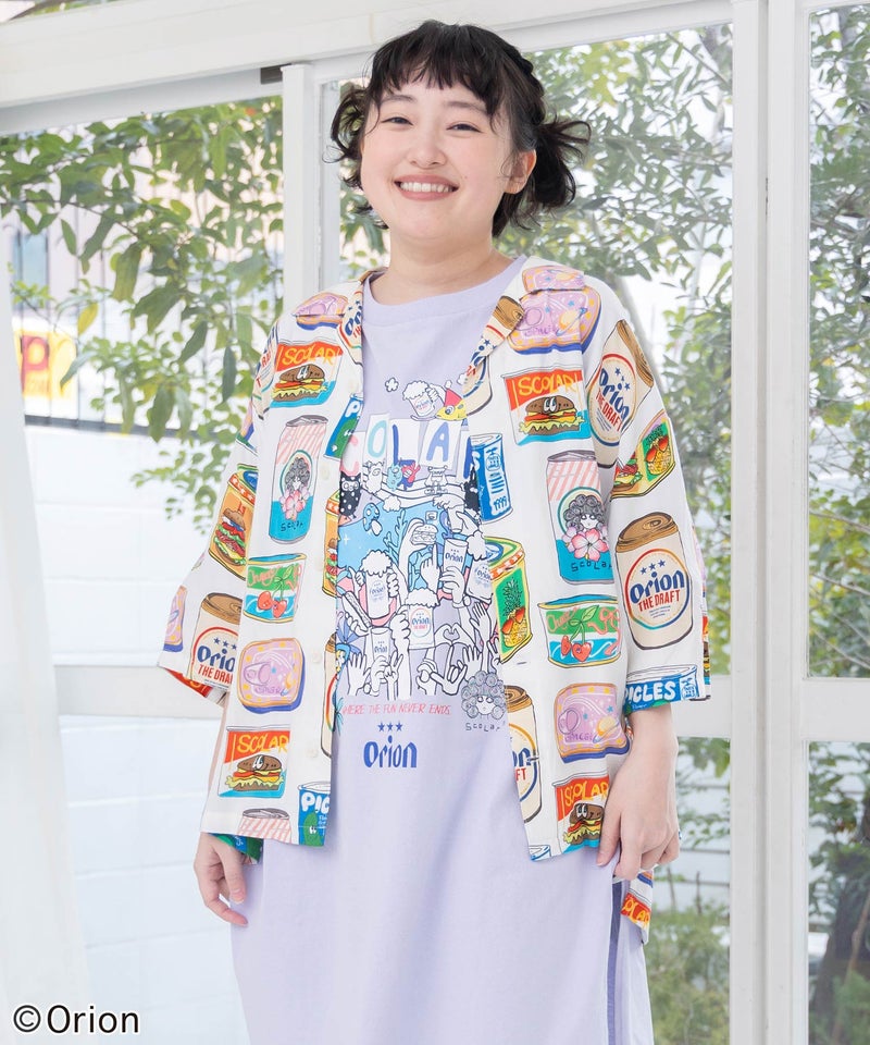orion×ScoLar トロピカルポップ缶総柄シャツ-1