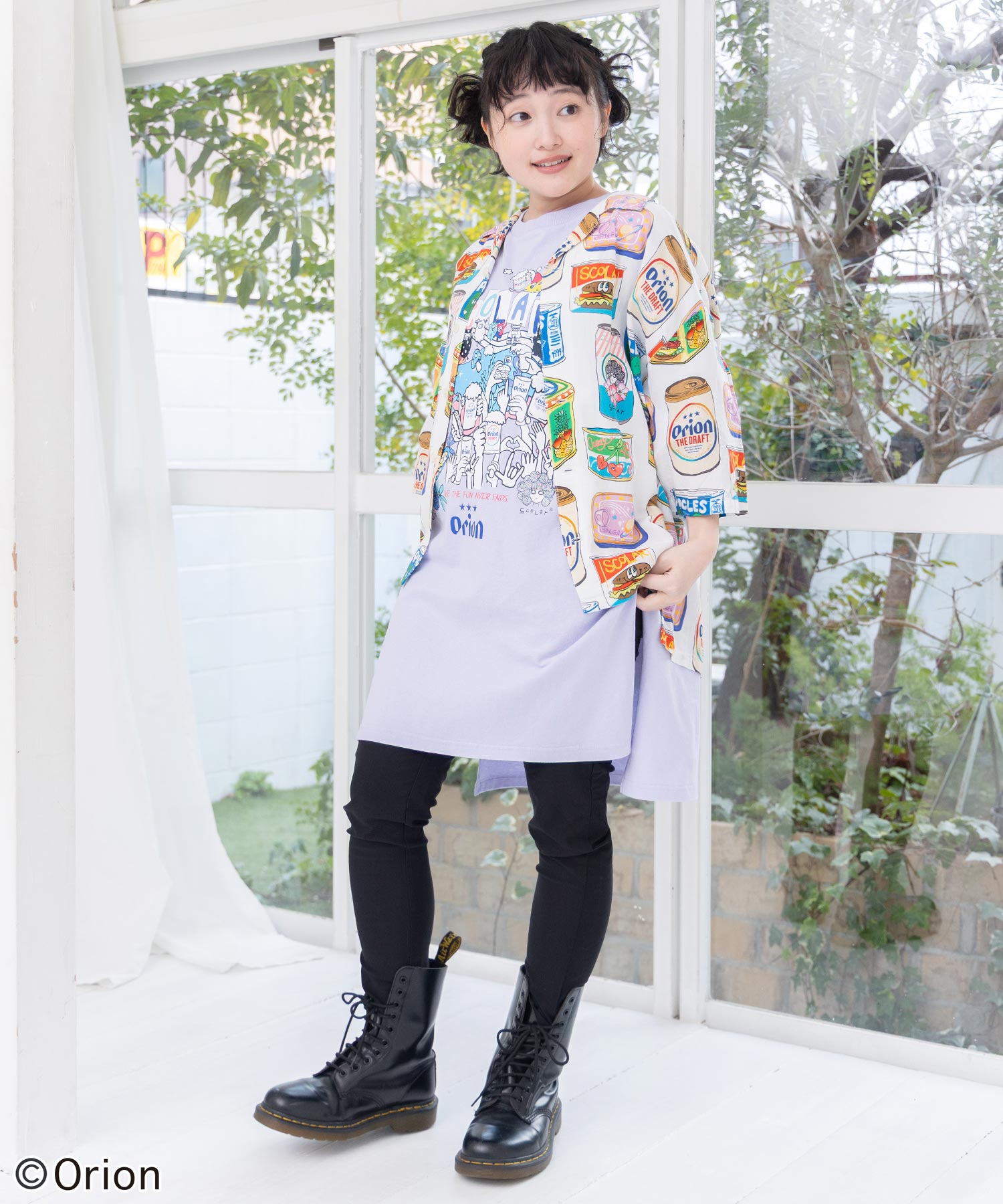 スカラー　161682：orion×ScoLar トロピカルポップ缶総柄シャツ 161682：orion×ScoLar トロピカルポップ缶総柄シャツの通販-ScoLar