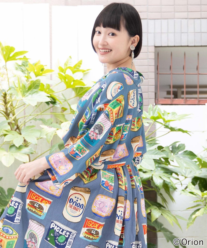 orion×ScoLar トロピカルポップ缶総柄シャツ-5