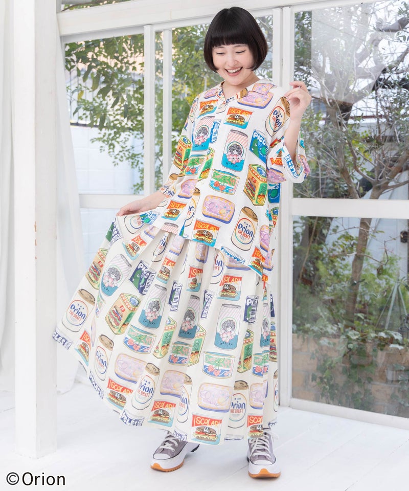 orion×ScoLar トロピカルポップ缶総柄シャツ-5