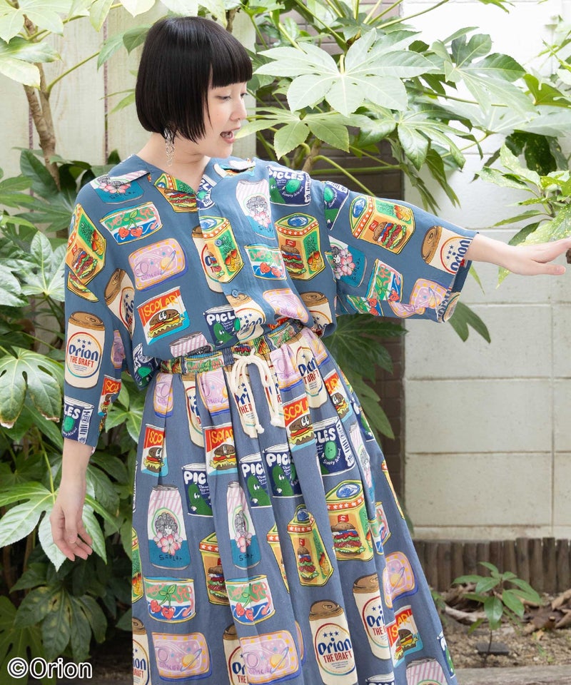 orion×ScoLar トロピカルポップ缶総柄シャツ-7