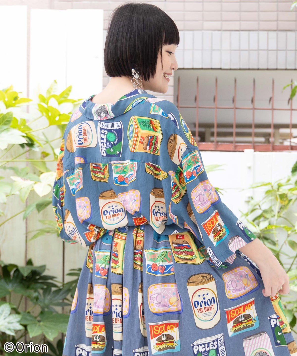orion×ScoLar トロピカルポップ缶総柄シャツ-8