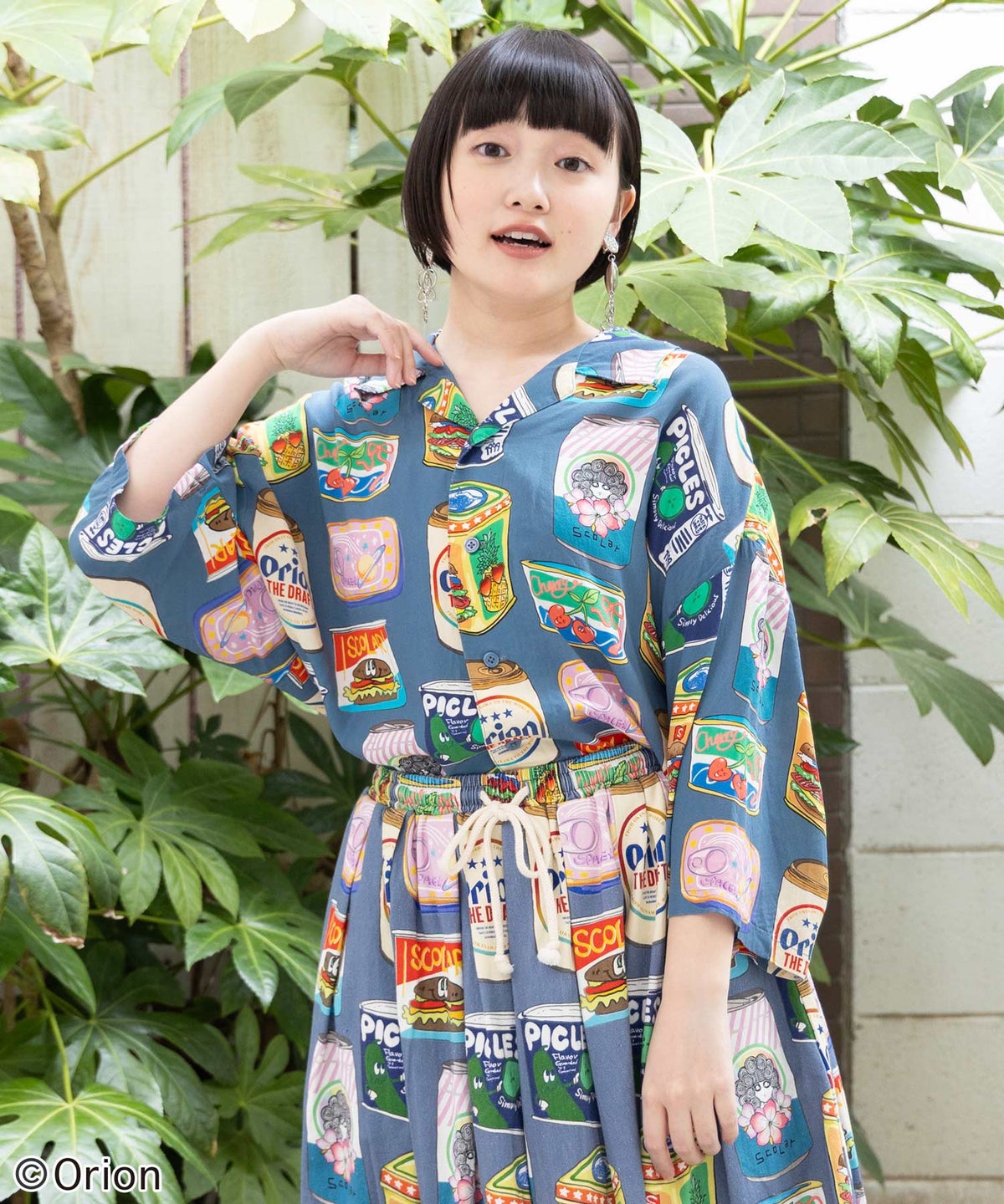 orion×ScoLar トロピカルポップ缶総柄シャツ-8