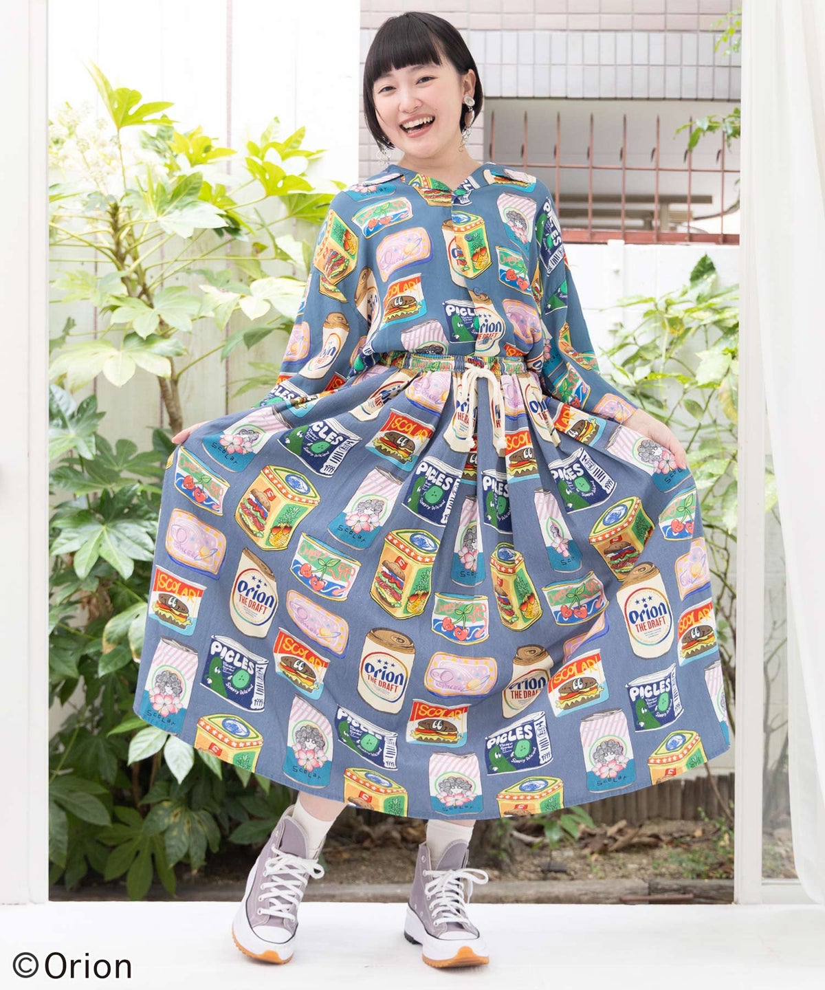 orion×ScoLar トロピカルポップ缶総柄シャツ-9