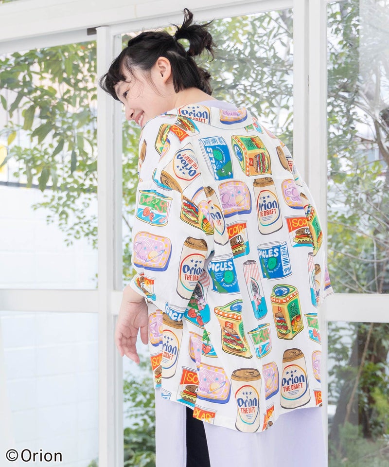 orion×ScoLar トロピカルポップ缶総柄シャツ-12