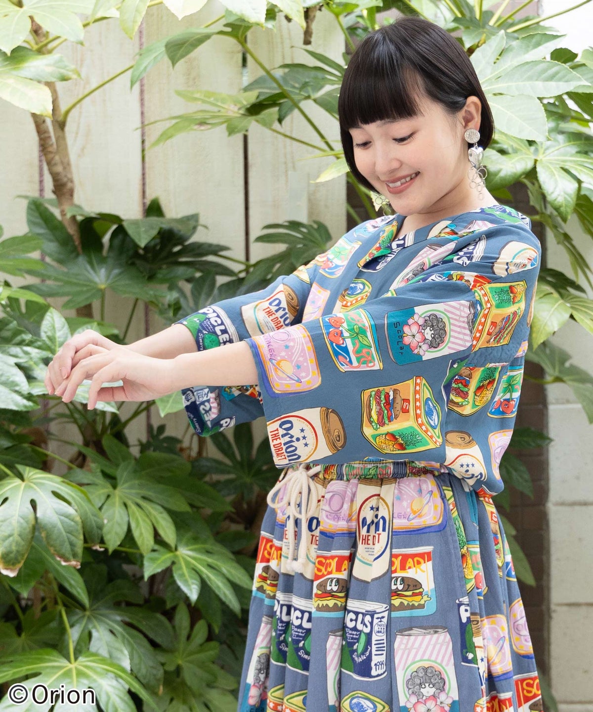 orion×ScoLar トロピカルポップ缶総柄シャツ-13