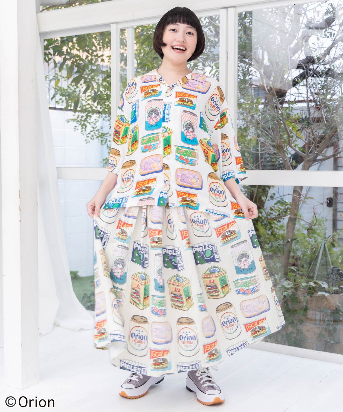 orion×ScoLar トロピカルポップ缶総柄シャツ-14