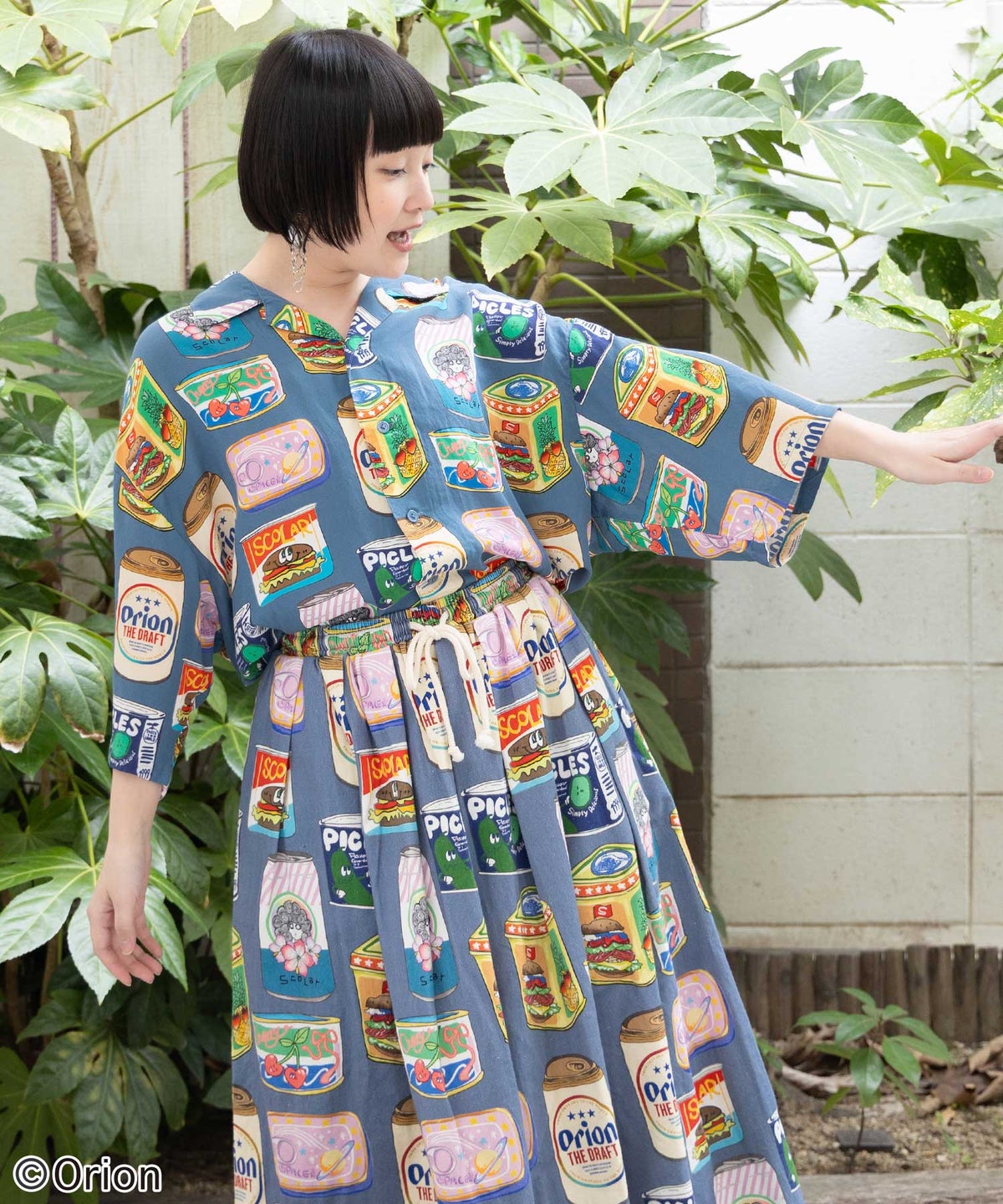 orion×ScoLar トロピカルポップ缶総柄シャツ-14