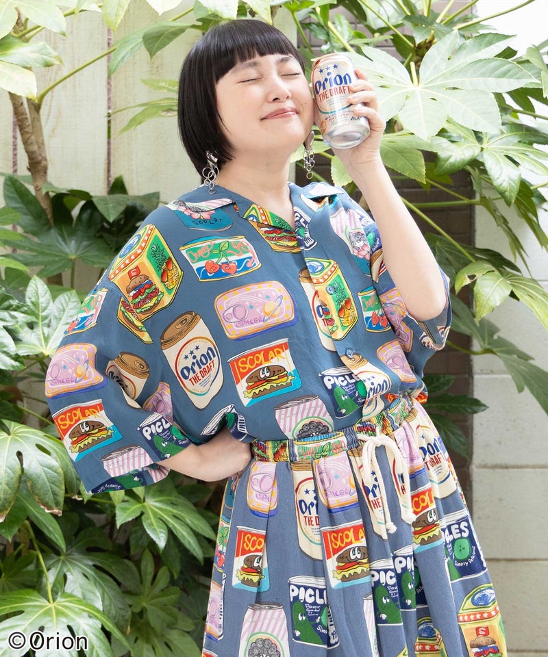 orion×ScoLar トロピカルポップ缶総柄シャツ-16