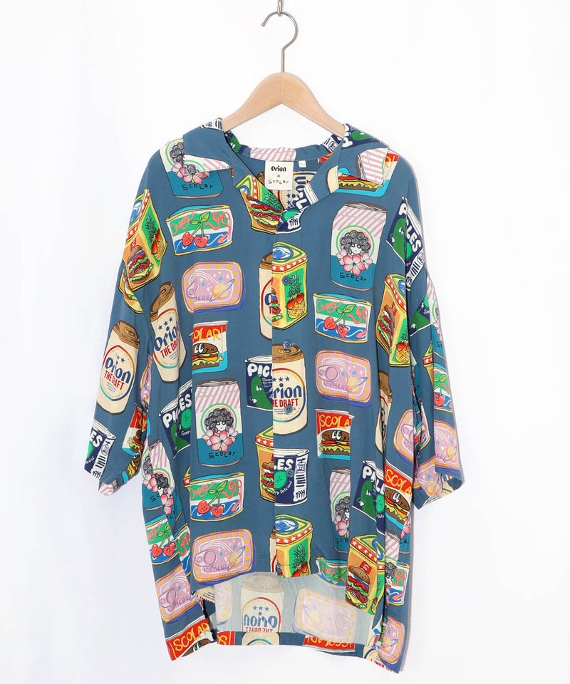 orion×ScoLar トロピカルポップ缶総柄シャツ-20