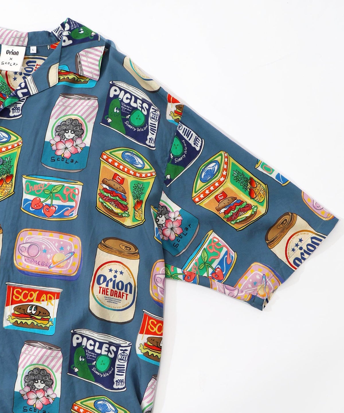 orion×ScoLar トロピカルポップ缶総柄シャツ-23