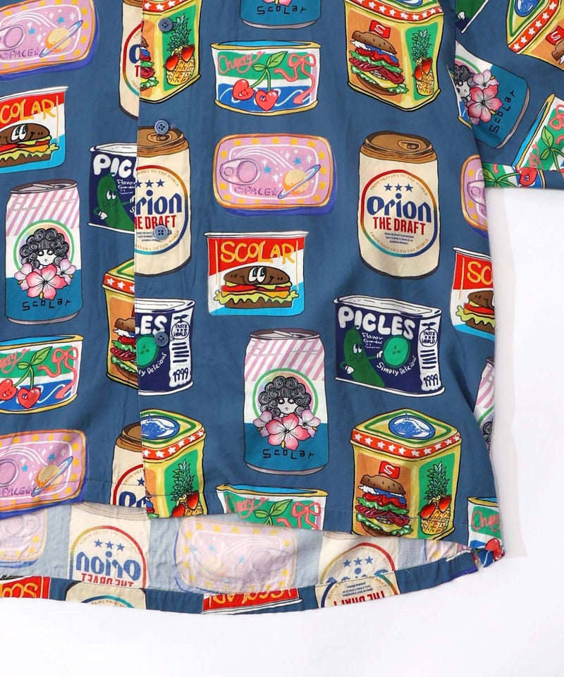 orion×ScoLar トロピカルポップ缶総柄シャツ-24