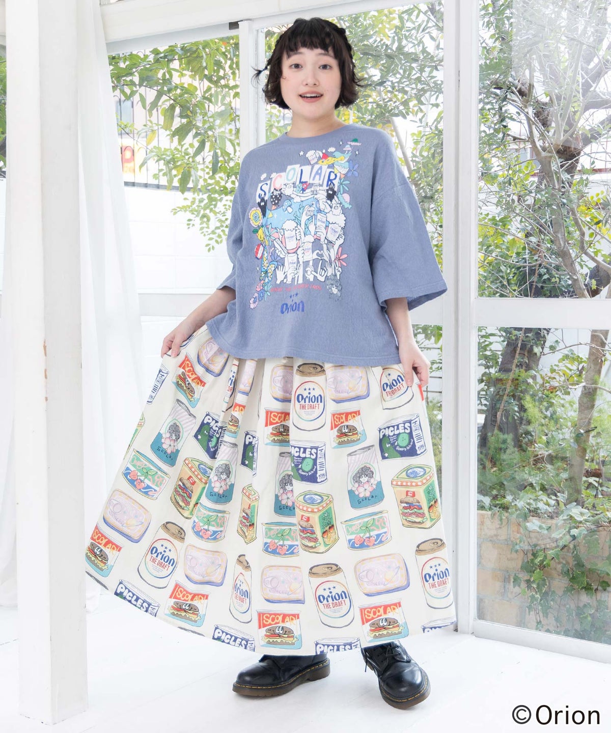 orion×ScoLar トロピカルポップ缶総柄スカート-2
