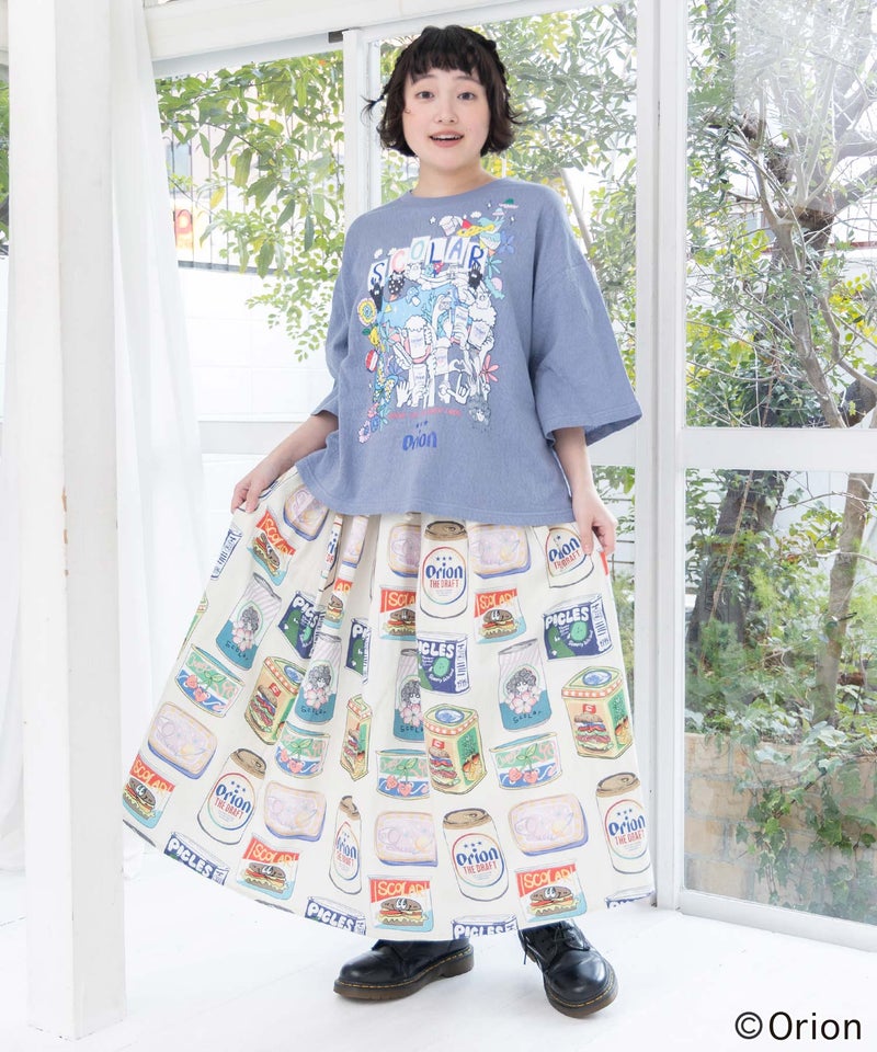 orion×ScoLar トロピカルポップ缶総柄スカート-2