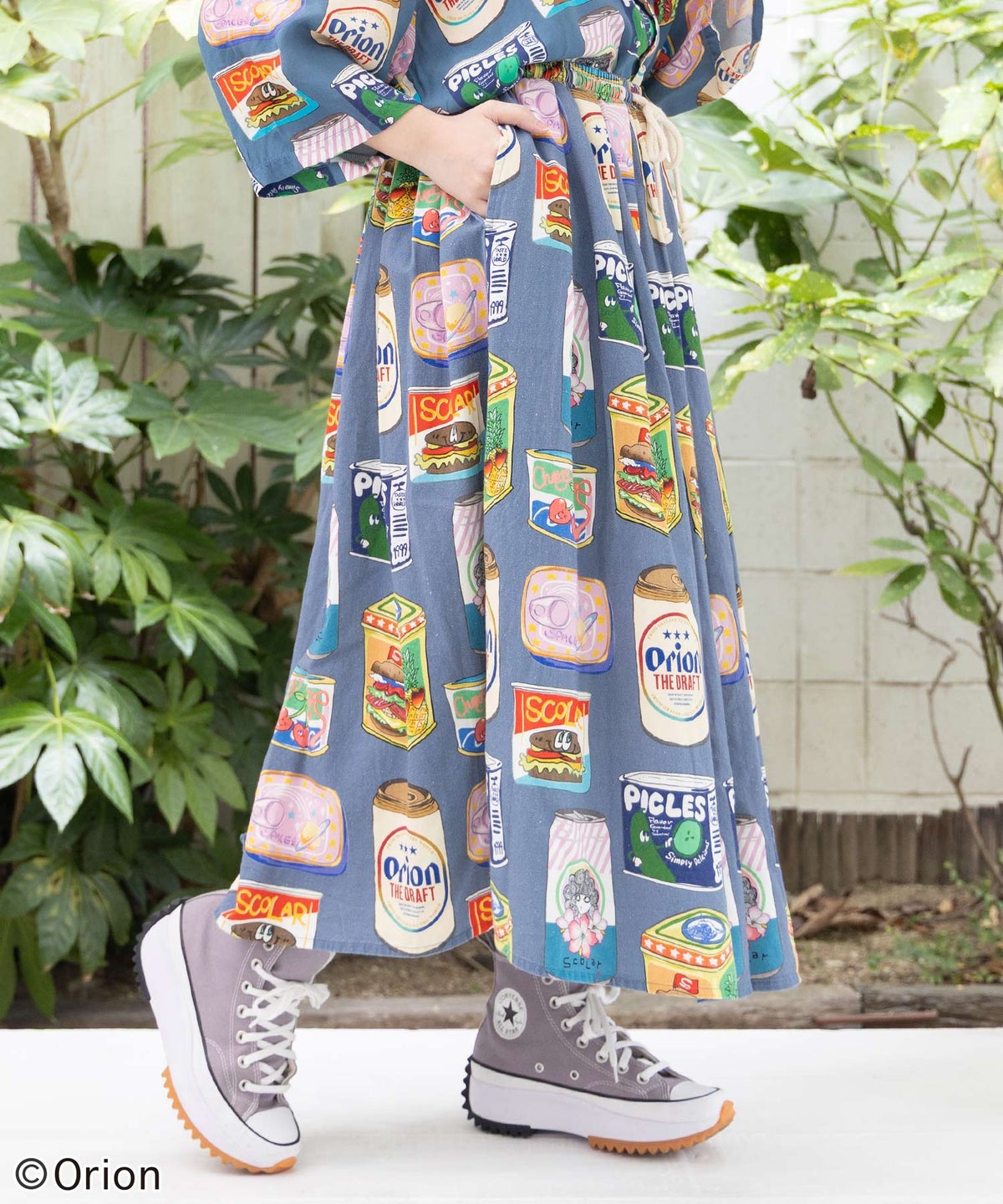 orion×ScoLar トロピカルポップ缶総柄スカート-3