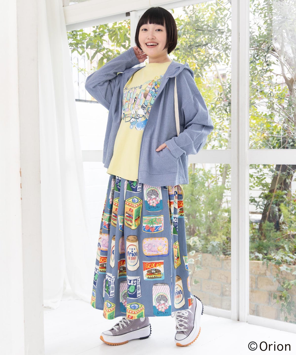 orion×ScoLar トロピカルポップ缶総柄スカート-7