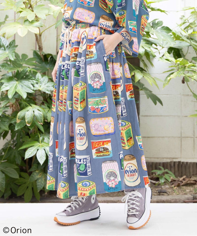 orion×ScoLar トロピカルポップ缶総柄スカート-7