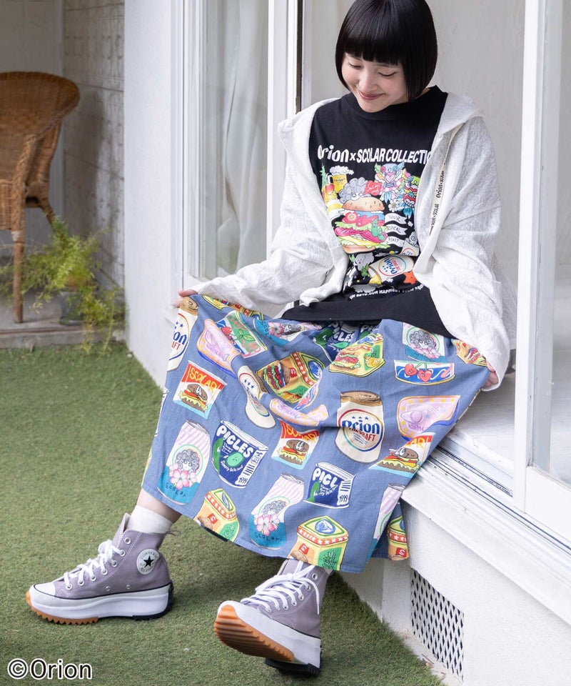 orion×ScoLar トロピカルポップ缶総柄スカート-8