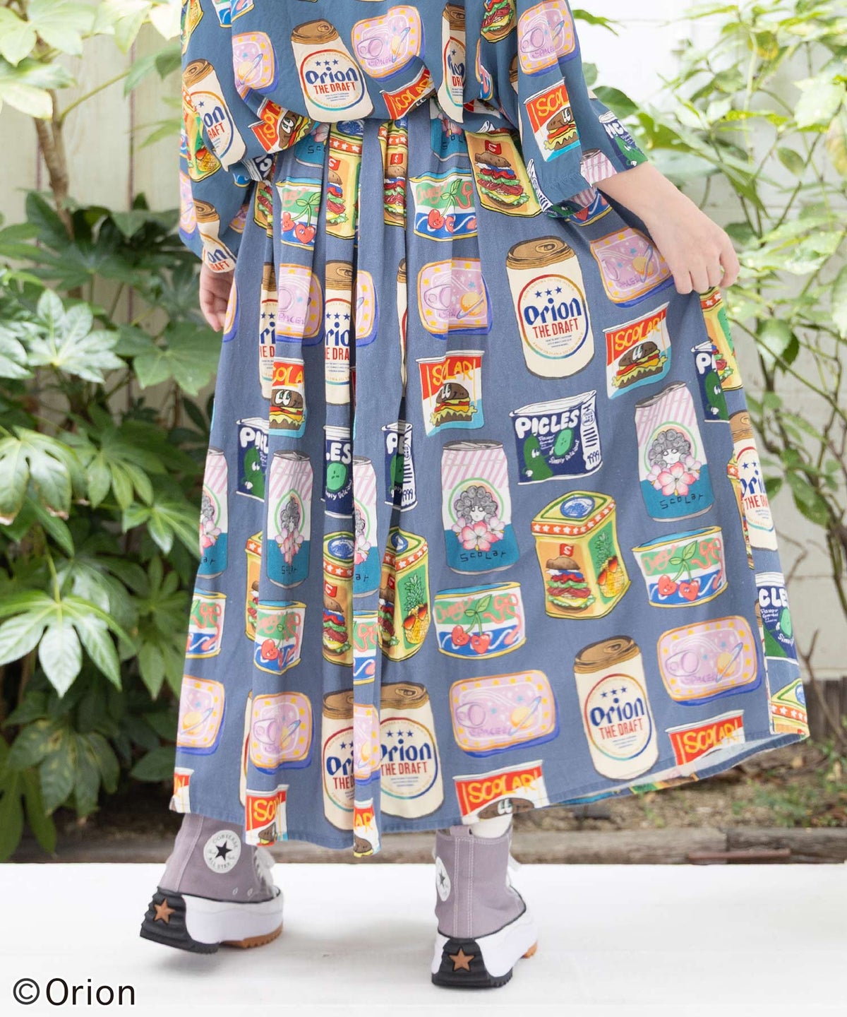 orion×ScoLar トロピカルポップ缶総柄スカート-10