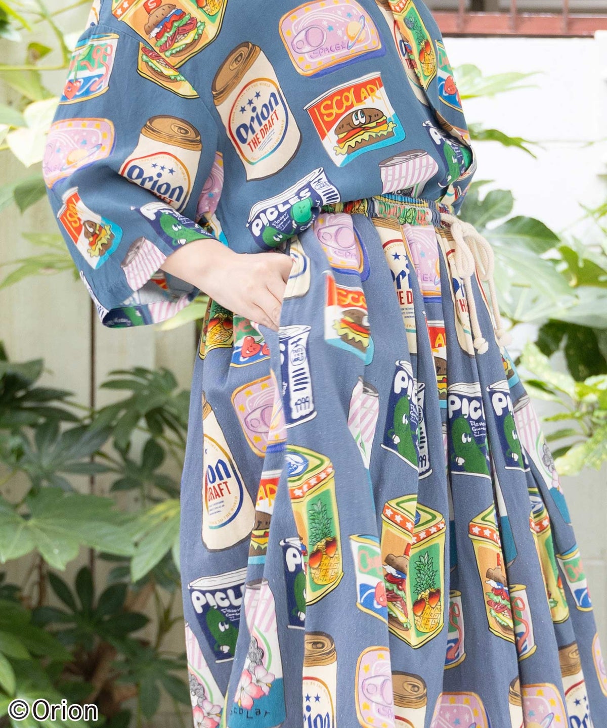 orion×ScoLar トロピカルポップ缶総柄スカート-11