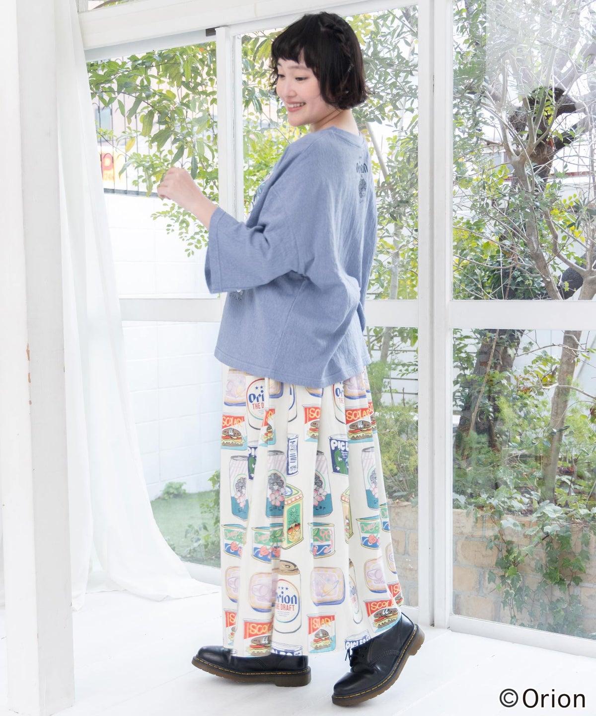 orion×ScoLar トロピカルポップ缶総柄スカート-11