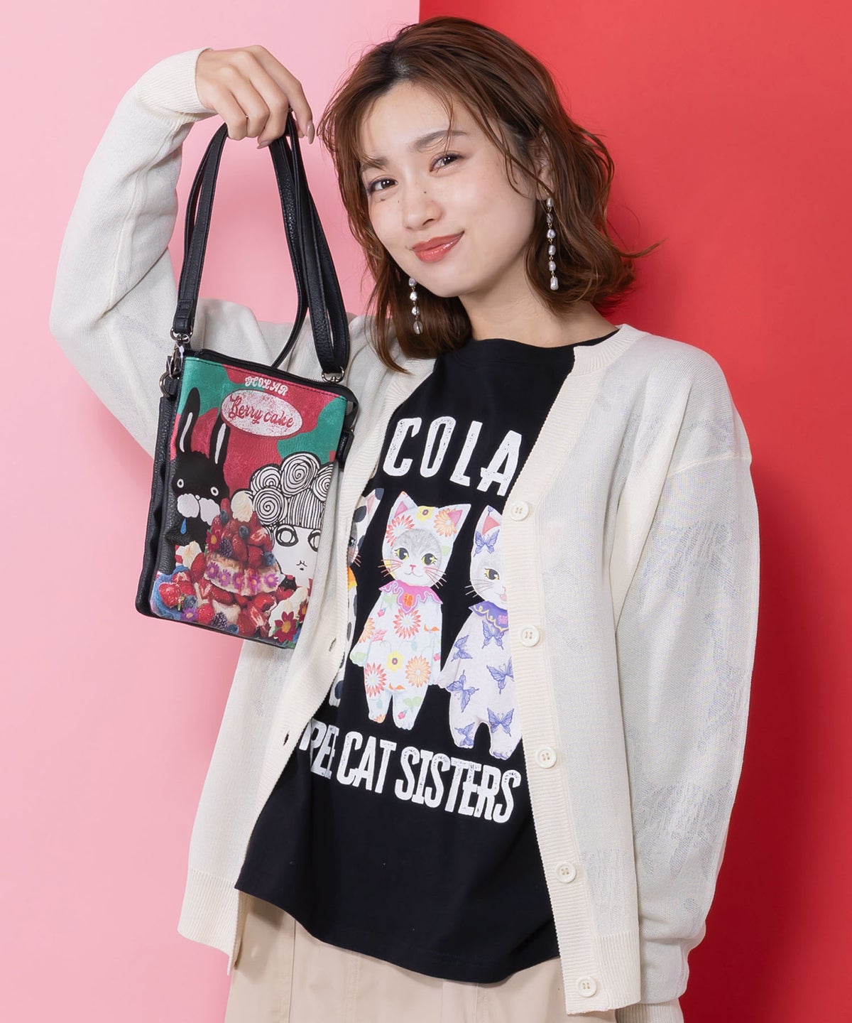 スカラーちゃんラビルパンケーキ柄ミニショルダー-1