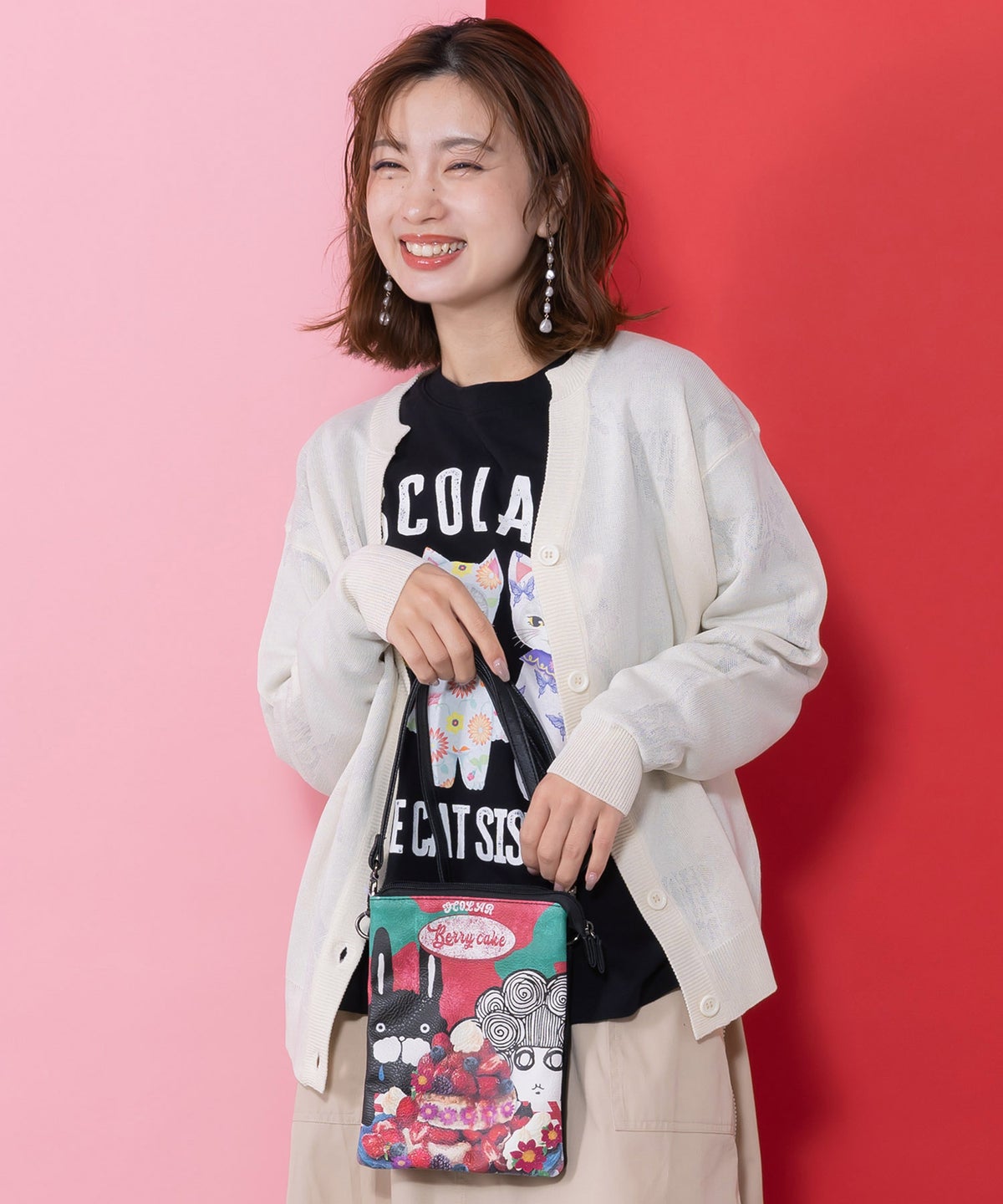 スカラーちゃんラビルパンケーキ柄ミニショルダー-3