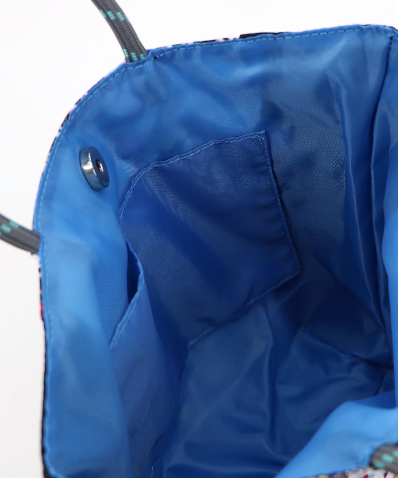 コラージュ総柄 パラコード配色トートバッグ-7