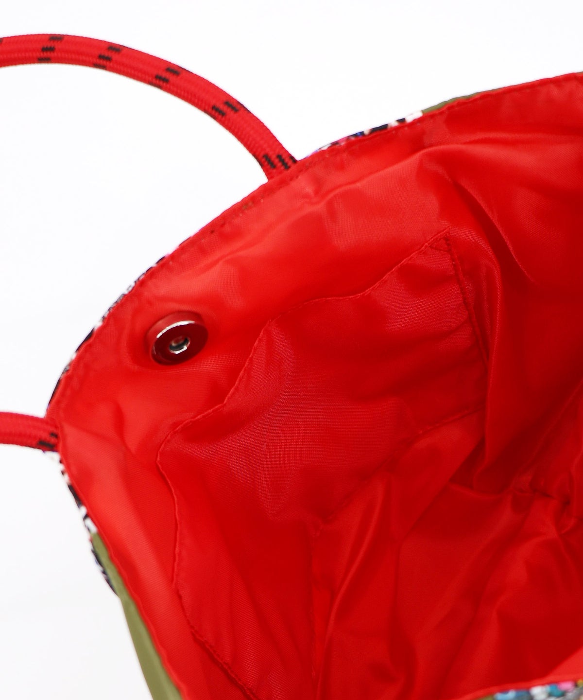 コラージュ総柄 パラコード配色トートバッグ-10