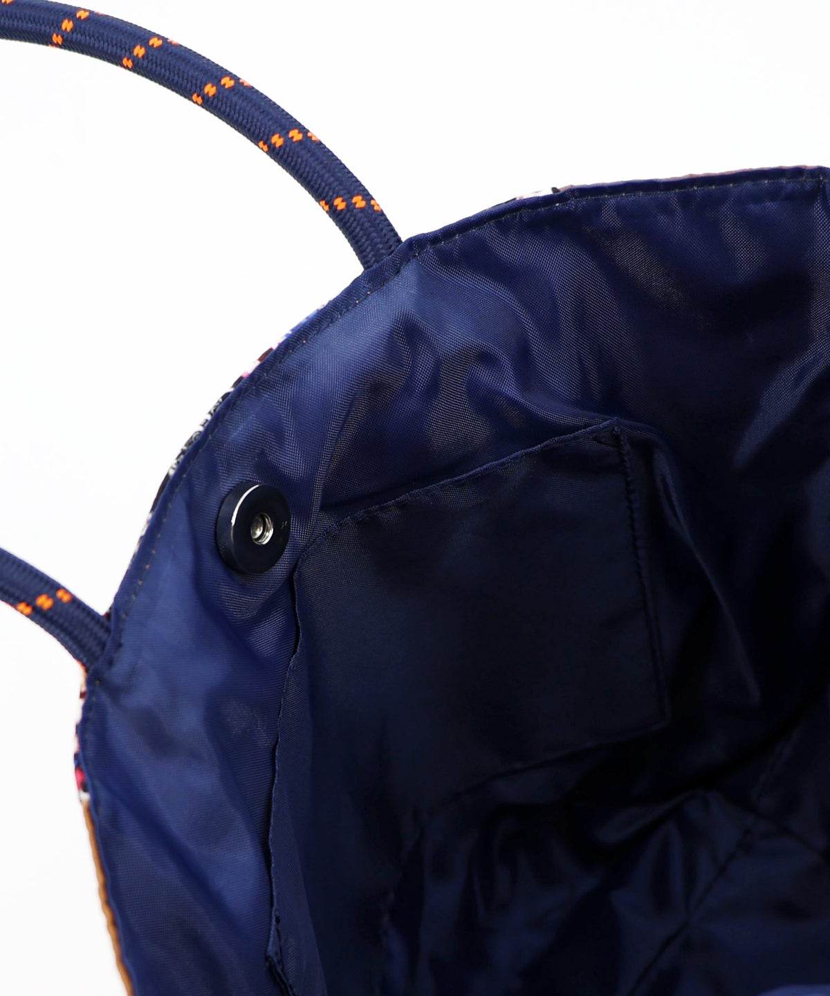 コラージュ総柄 パラコード配色トートバッグ-13