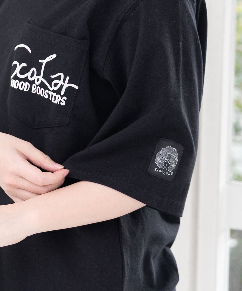 胸ポケット付き ストリート風バックプリントTシャツ-18