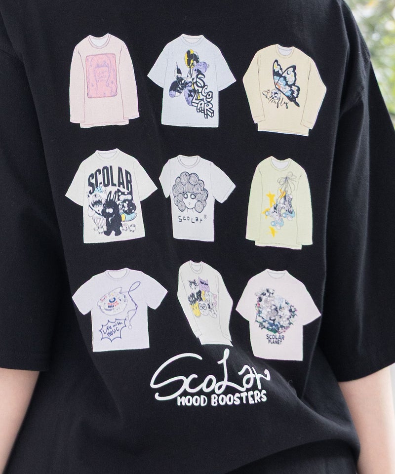 胸ポケット付き ストリート風バックプリントTシャツ-19