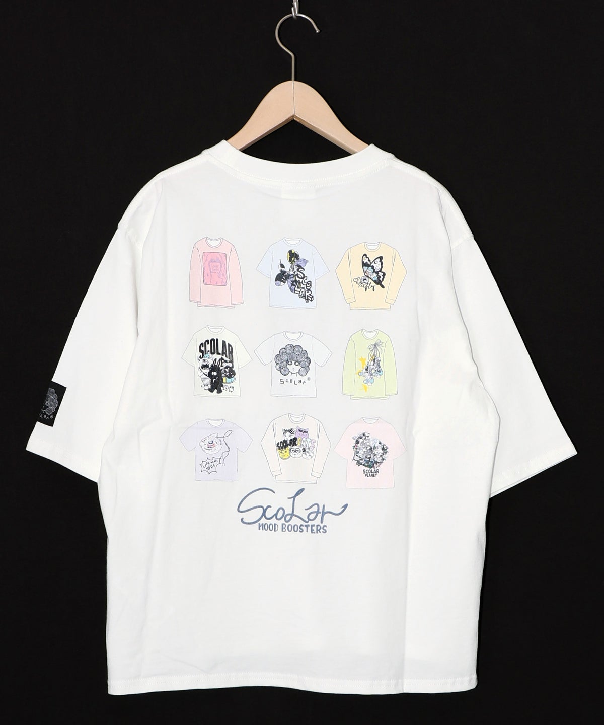 胸ポケット付き ストリート風バックプリントTシャツ-21