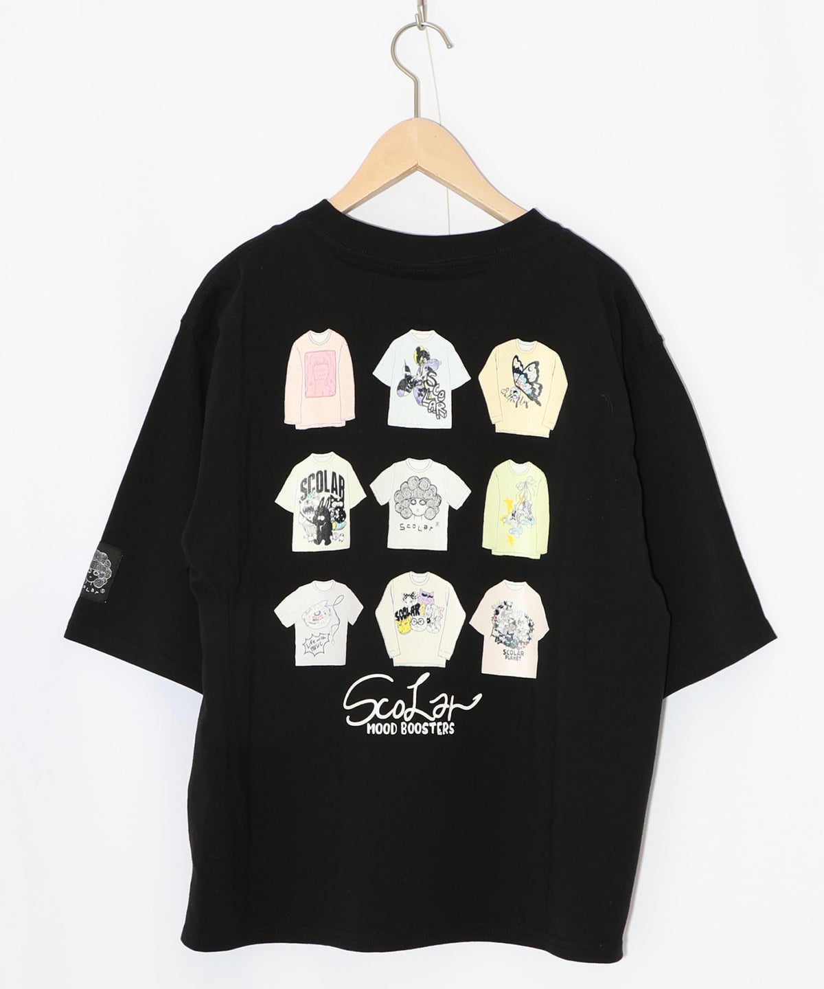 胸ポケット付き ストリート風バックプリントTシャツ-24