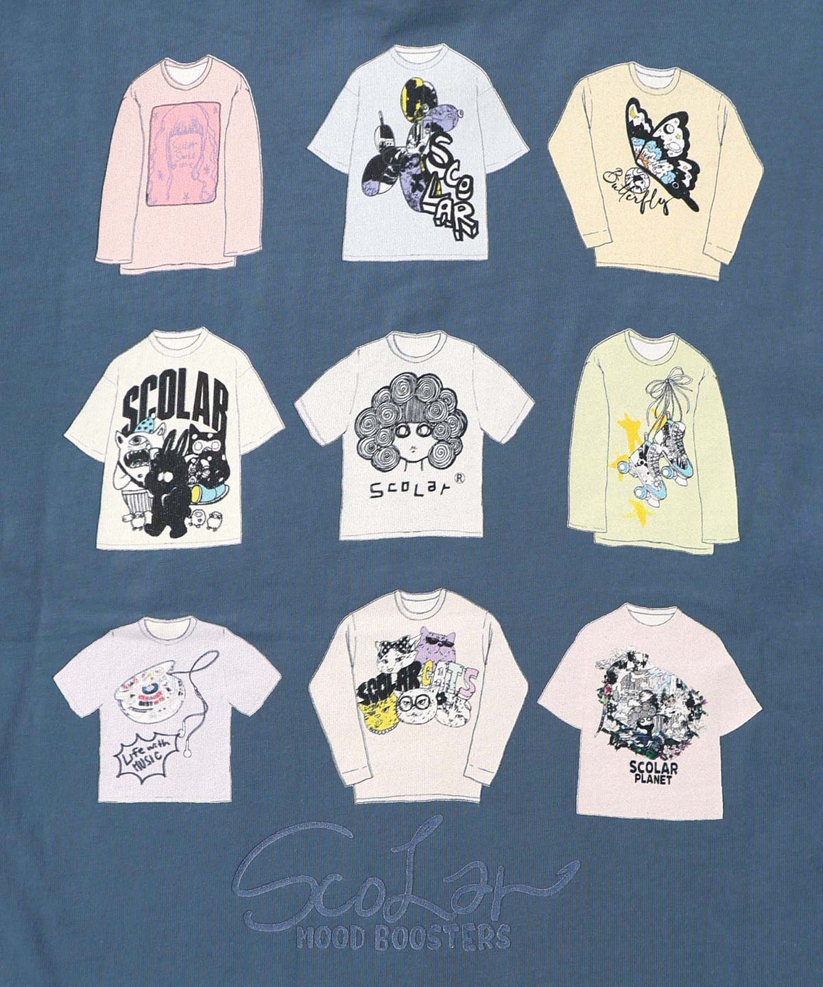 胸ポケット付き ストリート風バックプリントTシャツ-28