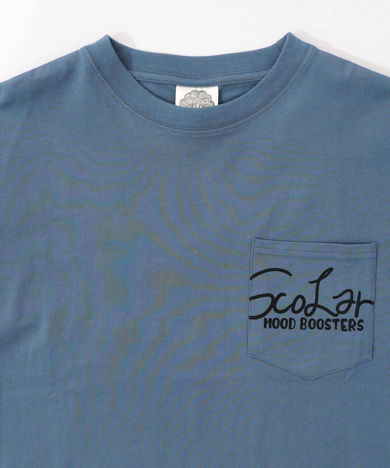 胸ポケット付き ストリート風バックプリントTシャツ-29